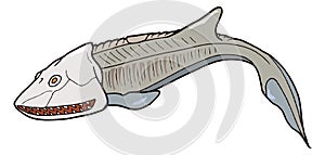 hemicycle fish dinosaur ancient vector illustration transparent background