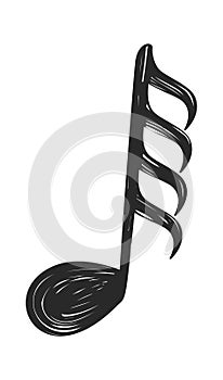 Hemidemisemiquaver music note doodle symbol