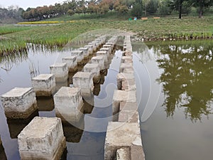 Heming Wetland Park in spring, Heming Wetland Park in the southern suburb of Xi`an, Shaanxi Province, China