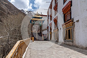 Entrance at a landmark Buddhist monastery in the northern India Himilayas photo
