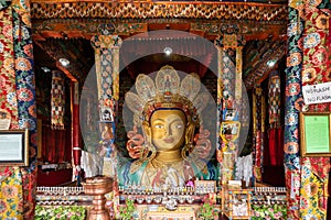 Hemis Monastery, golden Buddha statue