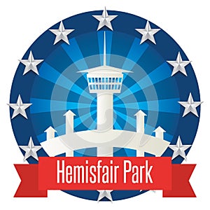 Hemisfair park. Vector illustration decorative design