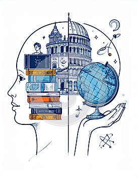 The hemispheres of the brain. The left and right hemispheres of the brain.