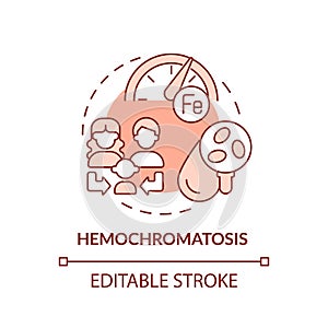 Hemochromatosis red concept icon