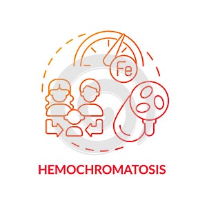 Hemochromatosis red gradient concept icon