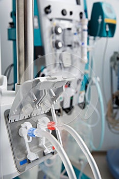 Hemodialysis bloodline tubes in dialysis machine