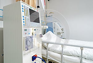 Hemodialysis machine in an hospital ward