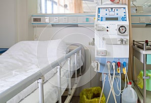 Hemodialysis machine in an hospital ward
