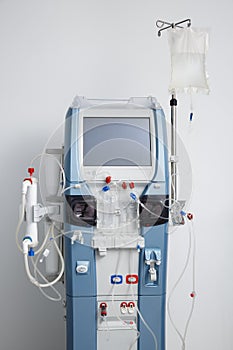 Hemodialysis machine with tubing and installations