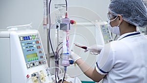 Hemodialysis in people on the equipment