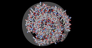 Hemoglobin molecule . View 1 . 3d rendering illustration