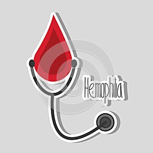 Hemophilia blood drop and stethoscope campaign