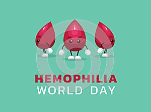 Hemophilia World Day Blood Donation Character Cartoon Cute Vector