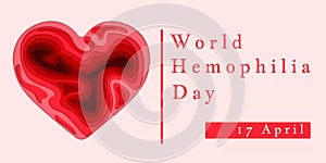 Hemophilia World Day Poster. Emblem medical sign for 17 april. World blood donor day. Vector illustration