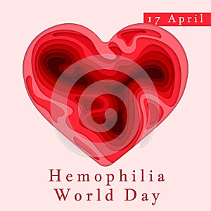 Hemophilia World Day Poster. Emblem medical sign for 17 april. World blood donor day. Vector illustration