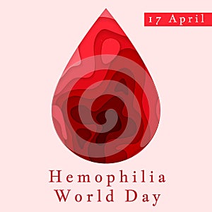 Hemophilia World Day Poster. Emblem medical sign for 17 april. World blood donor day. Vector illustration