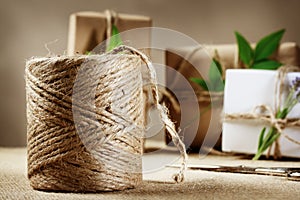 Hemp cord spool with gift box