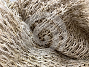 Hemp fiber, woven from natural fibers into fabrics Hand-made products from villagers photo