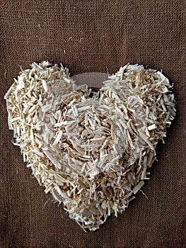 Hemp hurd love heart photo