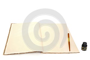 Hemp Notebook with Retro Writing Equipment