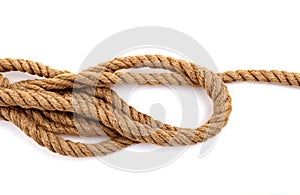 Hemp rope, cut out on white background