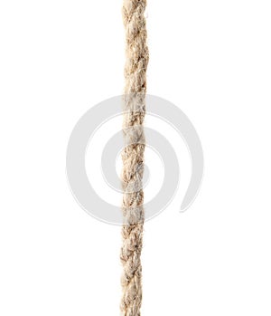 Hemp rope on white background