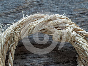 Hemp rope on wood