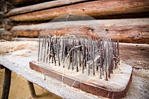 Hemp spreader, authentic Romanian tradition.