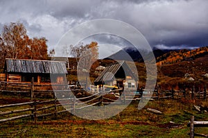 Hemu Village, a beautiful mountain village in Xinjiang photo