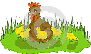 Hen with Chickens