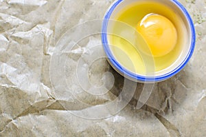 Hen egg in bowl