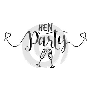 Hen party - Hand letter script engagement party...