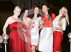 Hen party: red and white