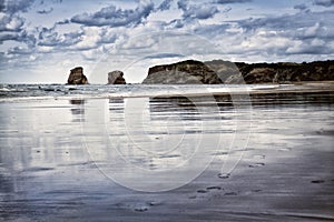 Hendaye beach in Pays Basque, France