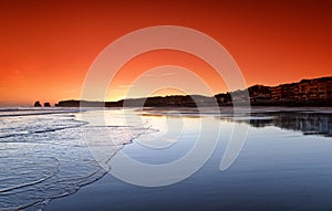 Hendaye beach reflection