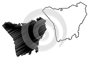 Henderson County, North Carolina State U.S. county, United States of America, USA, U.S., US map vector illustration, scribble photo