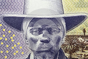 Hendrik Witbooi a closeup portrait from Namibian money