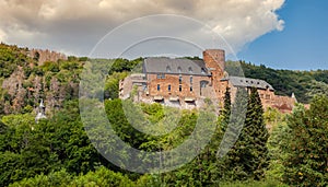 Hengebach Castle.medieval castle in Heimbach Eifel Rur valley Germany