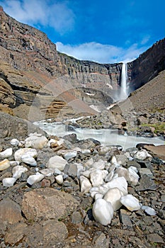 The Hengifoss waterfall in Iceland