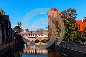 Henkerbrucke Romantic medieval bridge in Nuremberg