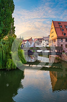 Henkersteg in Nuremberg, Germany on the Pegnitz River