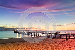 Henley Beach jetty at dusk, South Australia