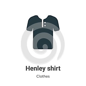Henley shirt vector icon on white background. Flat vector henley shirt icon symbol sign from modern clothes collection for mobile