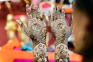 Henna art on hands