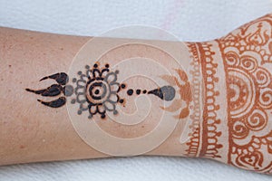 henna drawing mehendi artwork Indian culture close up