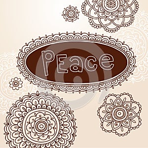 Henna Frame and Flower Doodle Vector Designs