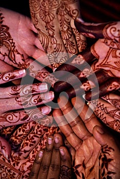 Henna hand paintings photo