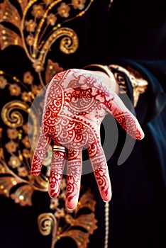 Henna hand tattoo body art tradition color