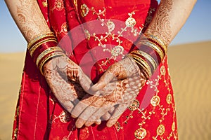 Henna Hands and Bangles. photo