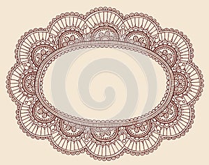 Henna Lace Doily Paisley Doodle Frame Design